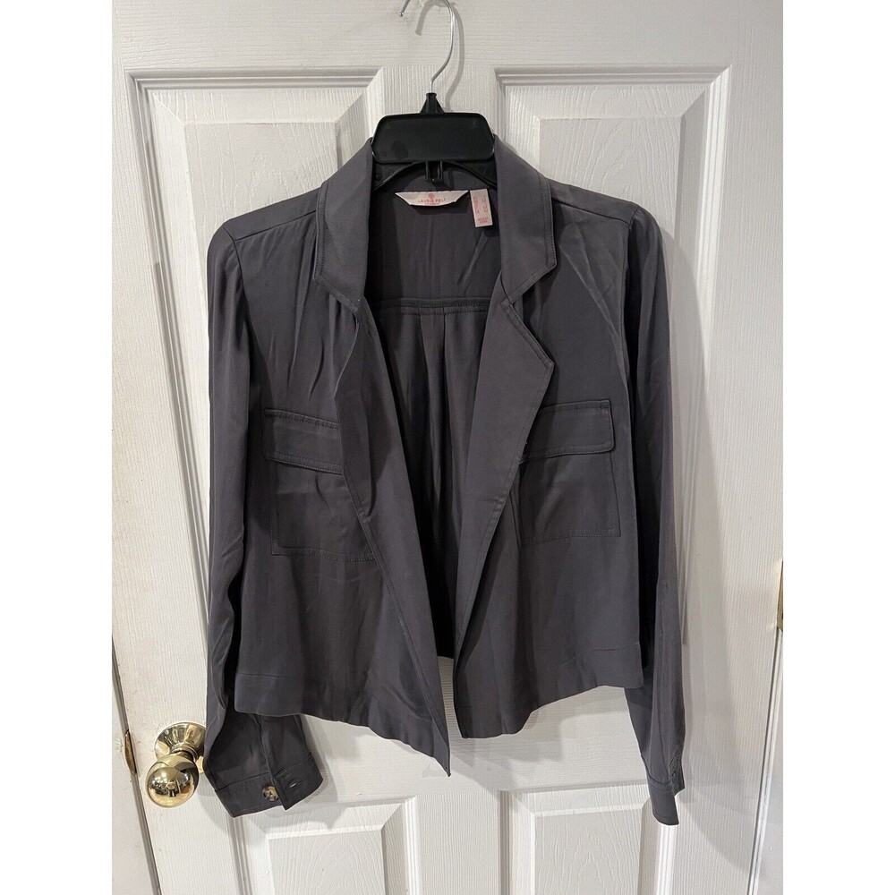 Laurie Felt Los Angeles Jacket Womens Sz S Open Front Crop Blazer Preppy Office - Picture 8 of 8